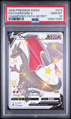 2020 POKEMON SWSH FA/CHARIZARD V CHAMPION'S PATH-SECRET #079 PSA 10 - 256