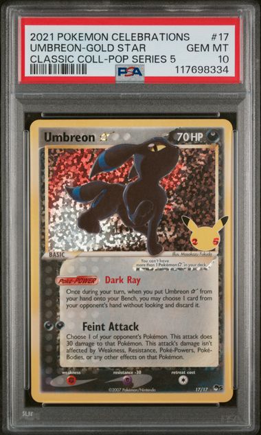 2021 POKEMON CELEBRATIONS UMBREON - GOLD STAR CLASSIC COLLECTION - POP SERIES 5