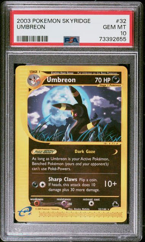 2003 POKEMON SKYRIDGE #32 UMBREON PSA 10 - 655