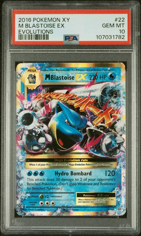 2016 POKEMON XY EVOLUTIONS #22 M BLASTOISE EX EVOLUTIONS PSA 10 - 782
