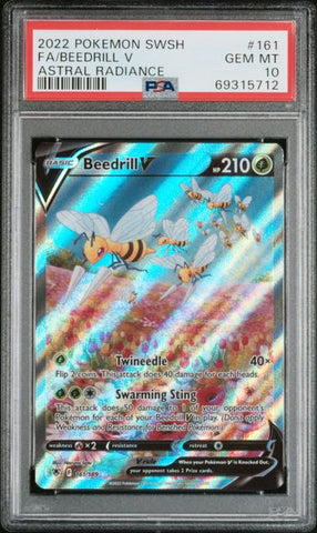 2022 POKEMON SWORD & SHIELD ASTRAL RADIANCE #161 FA/BEEDRILL V ASTRAL RADIANCE PSA 10 - 712