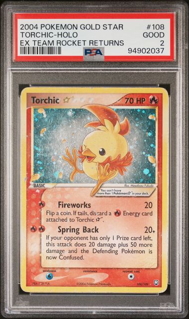 2004 POKEMON GOLD STAR TORCHIC-HOLO