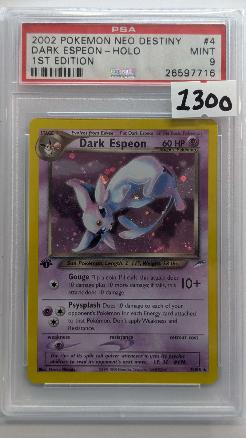 2002 POKEMON NEO DESTINY DARK ESPEON - HOLO 1ST EDITION