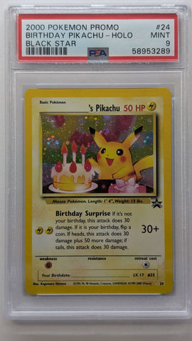 2000 POKEMON PROMO BIRTHDAY PIKACHU - HOLO BLACK STAR #24 PSA 9 - 289