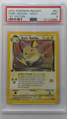 2000 POKEMON ROCKET DARK RAICHU - HOLO 1ST EDITION #83 PSA 9 - 660