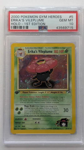 2000 POKEMON GYM HEROES ERIKA'S VILEPLUME HOLO - 1ST EDITION #5 PSA 10 - 715