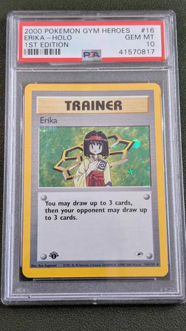2000 POKEMON GYM HEROES #16 ERIKA - HOLO 1ST EDITION PSA 10 - 817