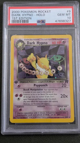 2000 POKEMON ROCKET DARK HYPNO - HOLO 1ST EDITION #9 PSA 10 - 327