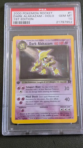 2000 POKEMON ROCKET #1 DARK ALAKAZAM-HOLO 1ST EDITION PSA 10 - 952