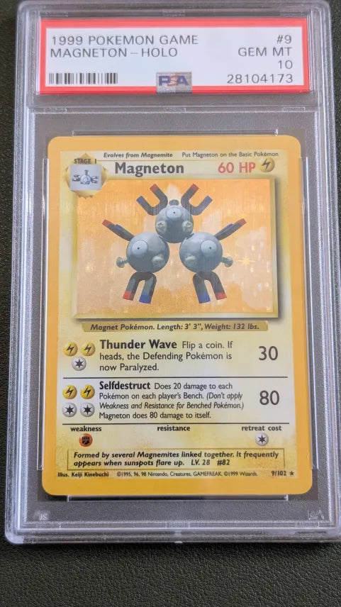 1999 POKEMON GAME #9 MAGNETON-HOLO #9 PSA 10 - 173
