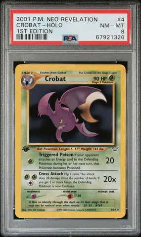 2001 POKEMON NEO REVELATION #4 CROBAT-HOLO 1ST EDITION PSA 8 - 326