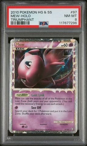 2010 POKEMON HEARTGOLD & SOULSILVER TRIUMPHANT #97 MEW-HOLO TRIUMPHANT PSA 8 - 296