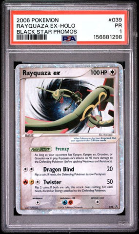 2006 POKEMON BLACK STAR PROMOS #039 RAYQUAZA EX-HOLO BLACK STAR PROMOS PSA 1 - 298