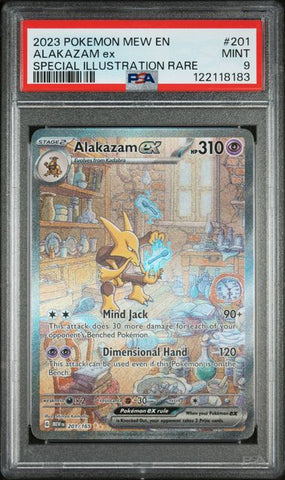 2023 POKEMON MEW EN-151 #201 ALAKAZAM ex SPECIAL ILLUSTRATION RARE PSA 9 - 183