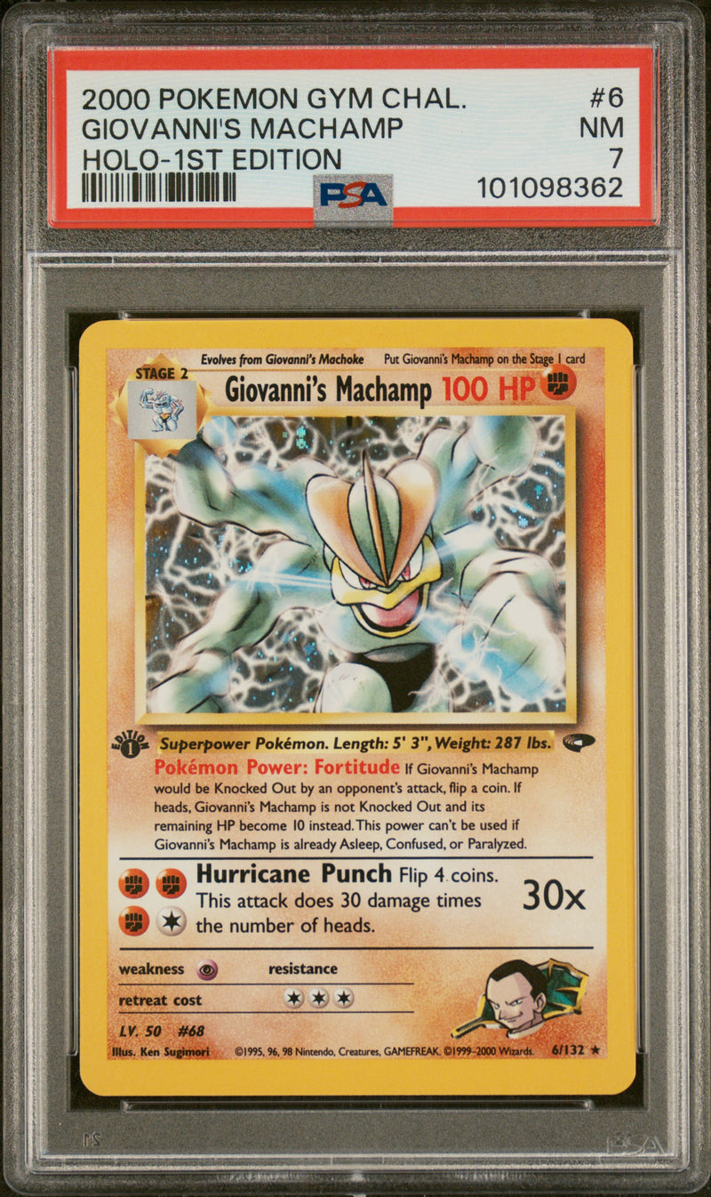 2000 POKEMON GYM CHALLENGE GIOVANNI'S MACHAMP HOLO 1ST EDITION