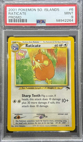 2001 POKEMON SOUTHERN ISLANDS PROMO #6 RATICATE PROMO PSA 9 - 264