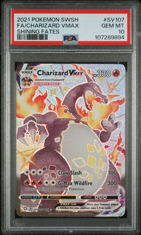 2021 POKEMON SWORD & SHIELD SHINING FATES #SV107 FA/CHARIZARD VMAX SHINING FATES PSA 10 - 894