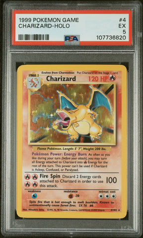 1999 POKEMON GAME CHARIZARD-HOLO #4 PSA 5 - 820
