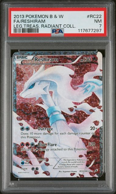 2013 POKEMON BLACK & WHITE FULL ART RESHIRAM LEGENDARY TREASURES
