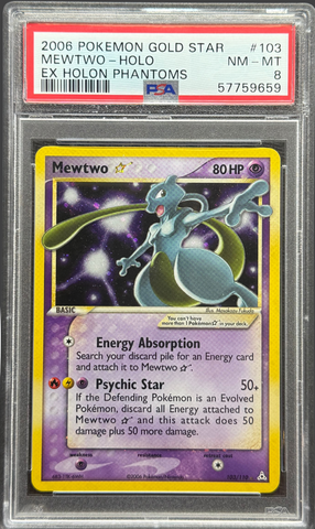 2006 POKEMON EX HOLON PHANTOMS #103 MEWTWO-HOLO EX HOLON PHANTOMS PSA 8 - 659