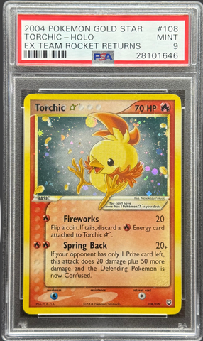 2004 POKEMON EX TEAM ROCKET RETURNS #108 TORCHIC-HOLO EX TEAM ROCKET RETURNS PSA 9 - 646