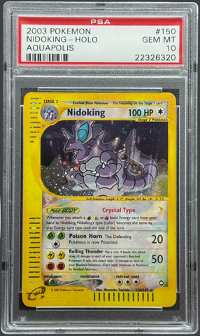 2003 POKEMON AQUAPOLIS #150 NIDOKING-HOLO PSA 10 - 320