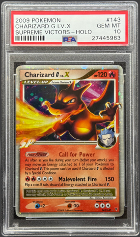 2009 POKEMON PLATINUM SUPREME VICTORS #143 CHARIZARD G LV.X SUPREME VICTORS-HOLO PSA 10 - 963