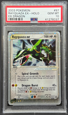 2003 POKEMON EX DRAGON #97 RAYQUAZA EX-HOLO DRAGON PSA 10 - 037