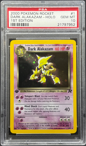 2000 POKEMON ROCKET #1 DARK ALAKAZAM-HOLO 1ST EDITION PSA 10 - 952