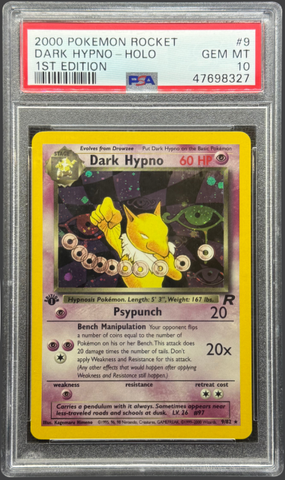 2000 POKEMON ROCKET DARK HYPNO - HOLO 1ST EDITION #9 PSA 10 - 327