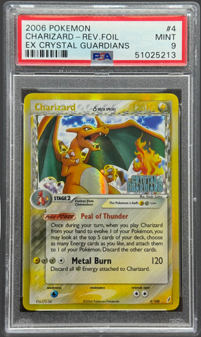 2006 POKEMON EX CRYSTAL GUARDIANS #4 CHARIZARD-REV.FOIL CRYSTAL GUARDIANS PSA 9 - 213