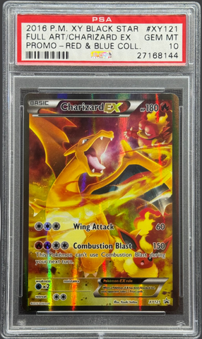 2016 POKEMON XY BLACK STAR PROMO #XY121 FA/CHARIZARD EX PROMO-RED & BLUE COLL. PSA 10 - 144