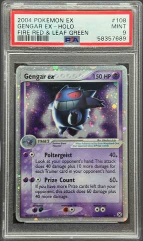 2004 POKEMON EX FIRE RED & LEAF GREEN #108 GENGAR EX-HOLO FIRE RED & LEAF GREEN PSA 9 - 689