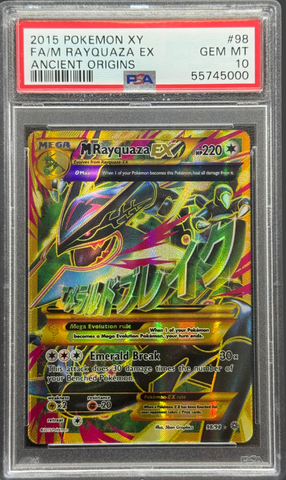 2015 POKEMON XY ANCIENT ORIGINS #98 FA/M RAYQUAZA EX ANCIENT ORIGINS PSA 10 - 000