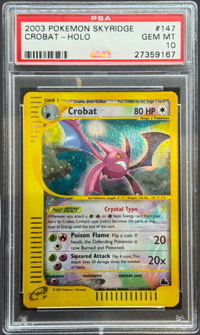 2003 POKEMON SKYRIDGE #147 CROBAT-HOLO PSA 10 - 167