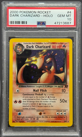 2000 POKEMON ROCKET #4 DARK CHARIZARD-HOLO PSA 10 - 687