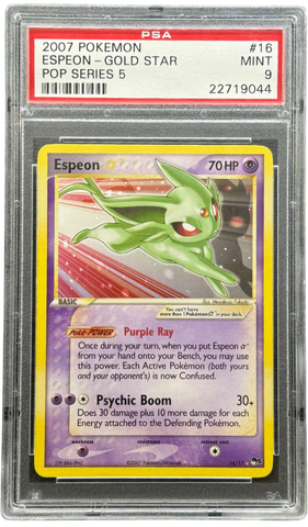 2007 POKEMON POP SERIES 5 #16 ESPEON-GOLD STAR POP SERIES 5 PSA 9 - 044