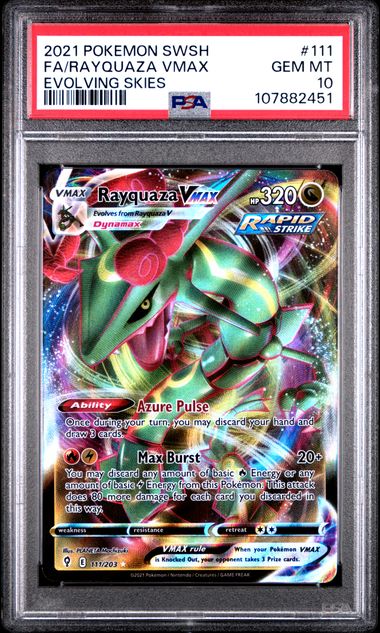 2021 POKEMON SWSH FULL ART RAYQUAZA VMAX EVOLVING SKIES