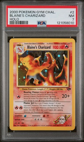 2000 POKEMON GYM CHALLENGE #2 BLAINE'S CHARIZARD HOLO PSA 7 - 010