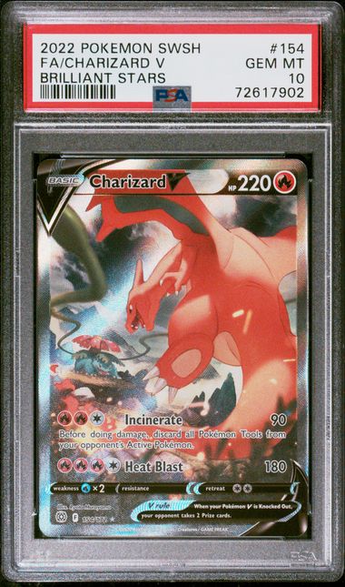 2022 POKEMON SWSH FULL ART CHARIZARD V BRILLIANT STARS