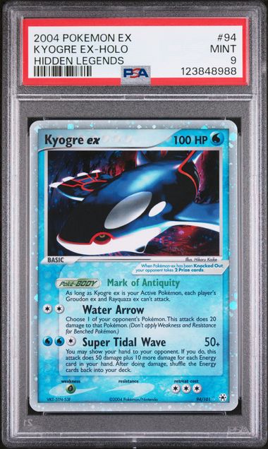 2004 POKEMON EX KYOGRE EX-HOLO HIDDEN LEGENDS