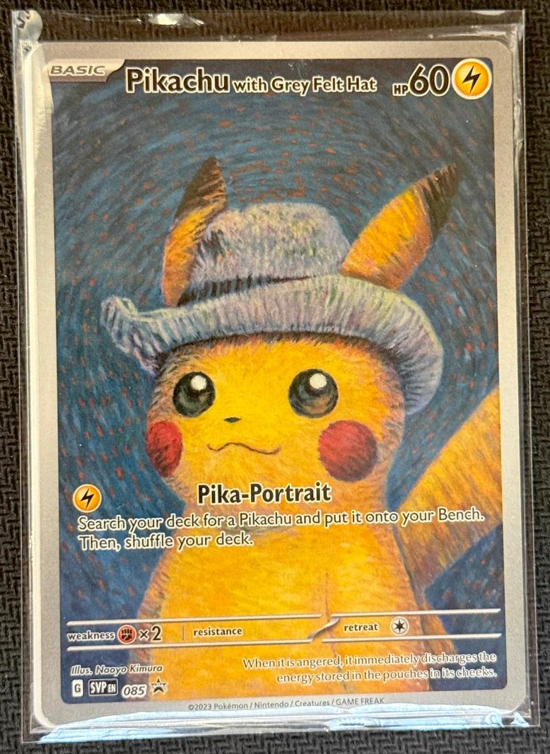 SEALED Pikachu with Grey Felt Hat (085) [Scarlet & Violet: Black Star Promos] SCAN