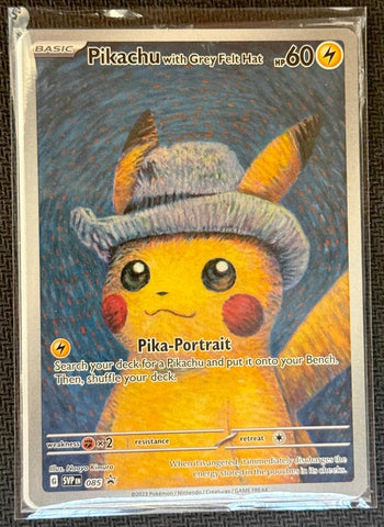 SEALED Pikachu with Grey Felt Hat (085) [Scarlet & Violet: Black Star Promos] SCAN #1201