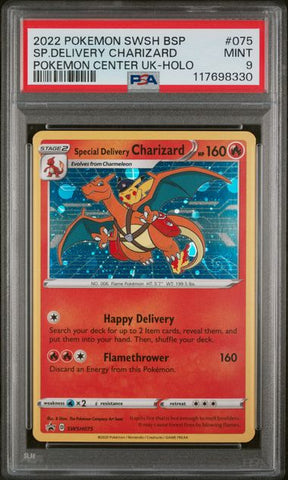 2022 POKEMON SWSH BSP SPECIAL DELIVERY CHARIZARD POKEMON CENTER UK-HOLO #075 PSA 9 - 330