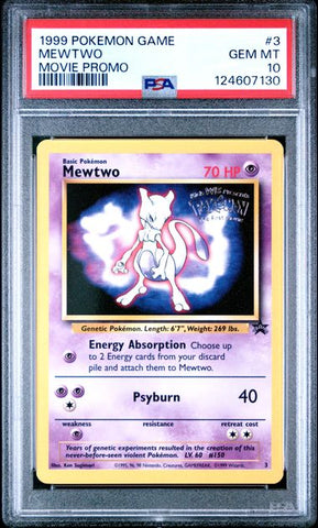 1999 POKEMON GAME MOVIE #3 MEWTWO MOVIE PROMO PSA 10 - 130