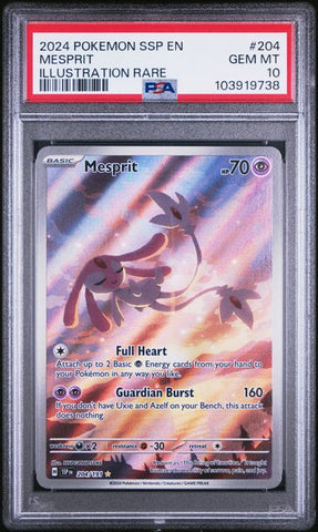 2024 POKEMON SSP EN-SURGING SPARKS #204 MESPRIT ILLUSTRATION RARE PSA 10 - 738