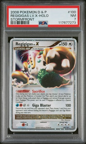 2008 POKEMON DIAMOND & PEARL STORMFRONT #100 REGIGIGAS LV.X-HOLO STORMFRONT PSA 7 - 273