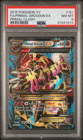 2015 POKEMON XY FULL ART PRIMAL GROUDON EX PRIMAL CLASH #151 PSA 8 - 874