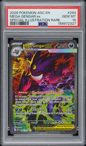 2026 POKEMON ASC EN-ASCENDED HEROES #284 MEGA GENGAR ex SPECIAL ILLUSTRATION RARE PSA 10 - 327