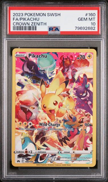 2023 POKEMON SWORD & SHIELD FULL ART PIKACHU CROWN ZENITH
